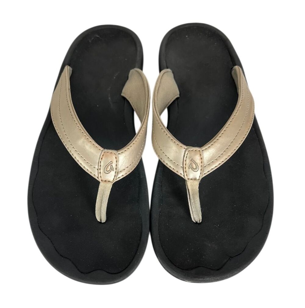 Olukai Ohana Women's Water Friendly Flip Flop Sandals Size US 11 Gold Beach